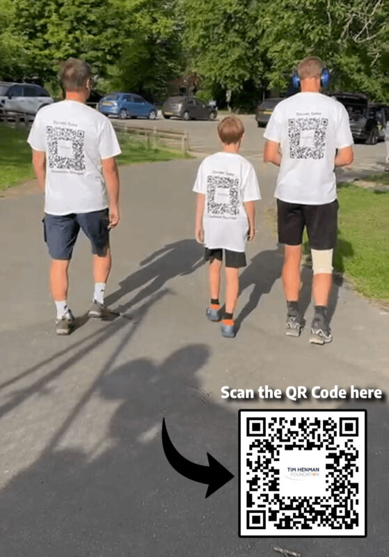 Andy Aitken and group on behalf of the Tim Henman Foundation (with QR code)