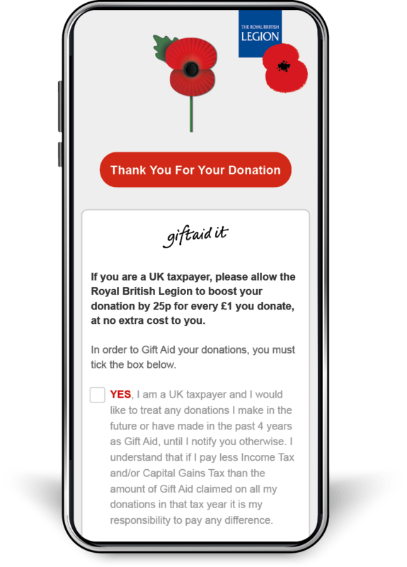 Gift Aid Declaration example