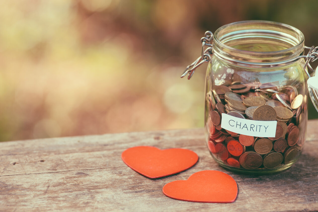 Jar of charity money