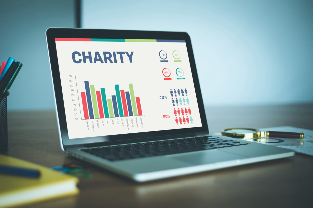 Charity report on computer