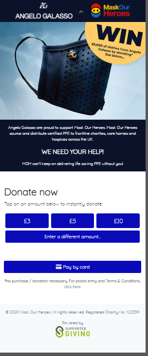 Customised QR2Donate example - perfect during COVID-19